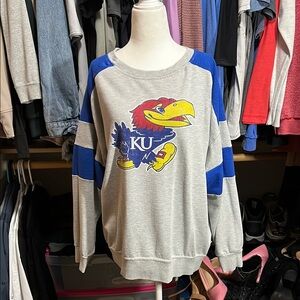 Gray and Blue KU Jayhawks Sweatshirt